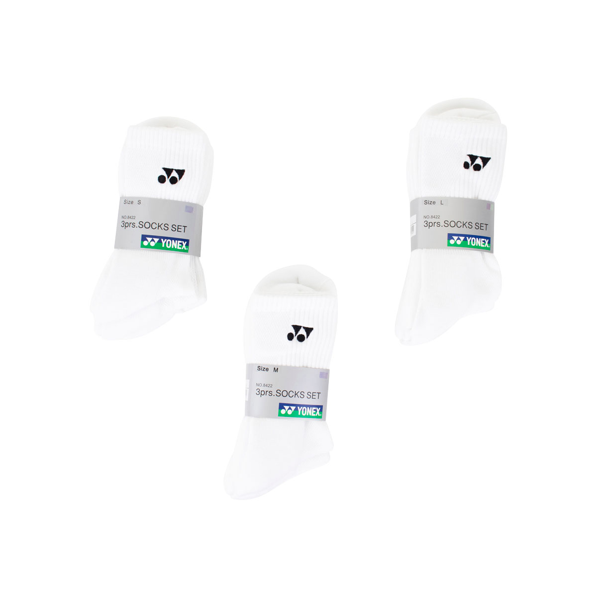 YONEX Socken 3er Set 8422 Weiß - S YONEX Socken 3er Set 8422 Weiß - S