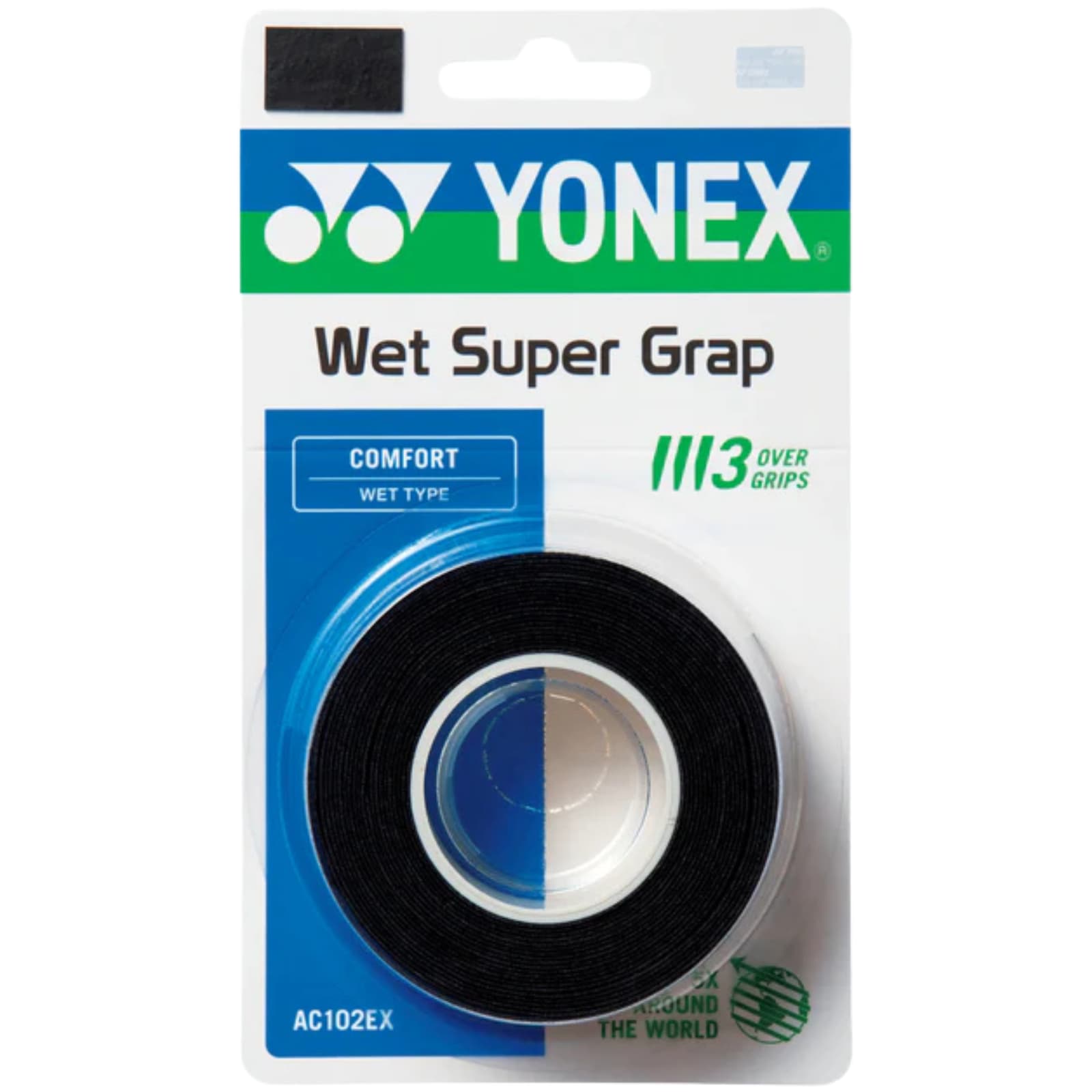 YONEX Wet Super Grap (3-er Pack) AC102 - Schwarz