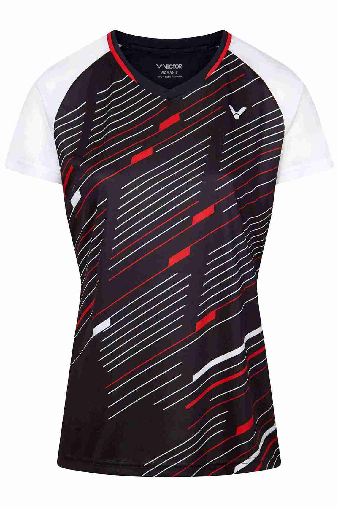 VICTOR T-Shirt T-44101C Women - Schwarz/Rot L