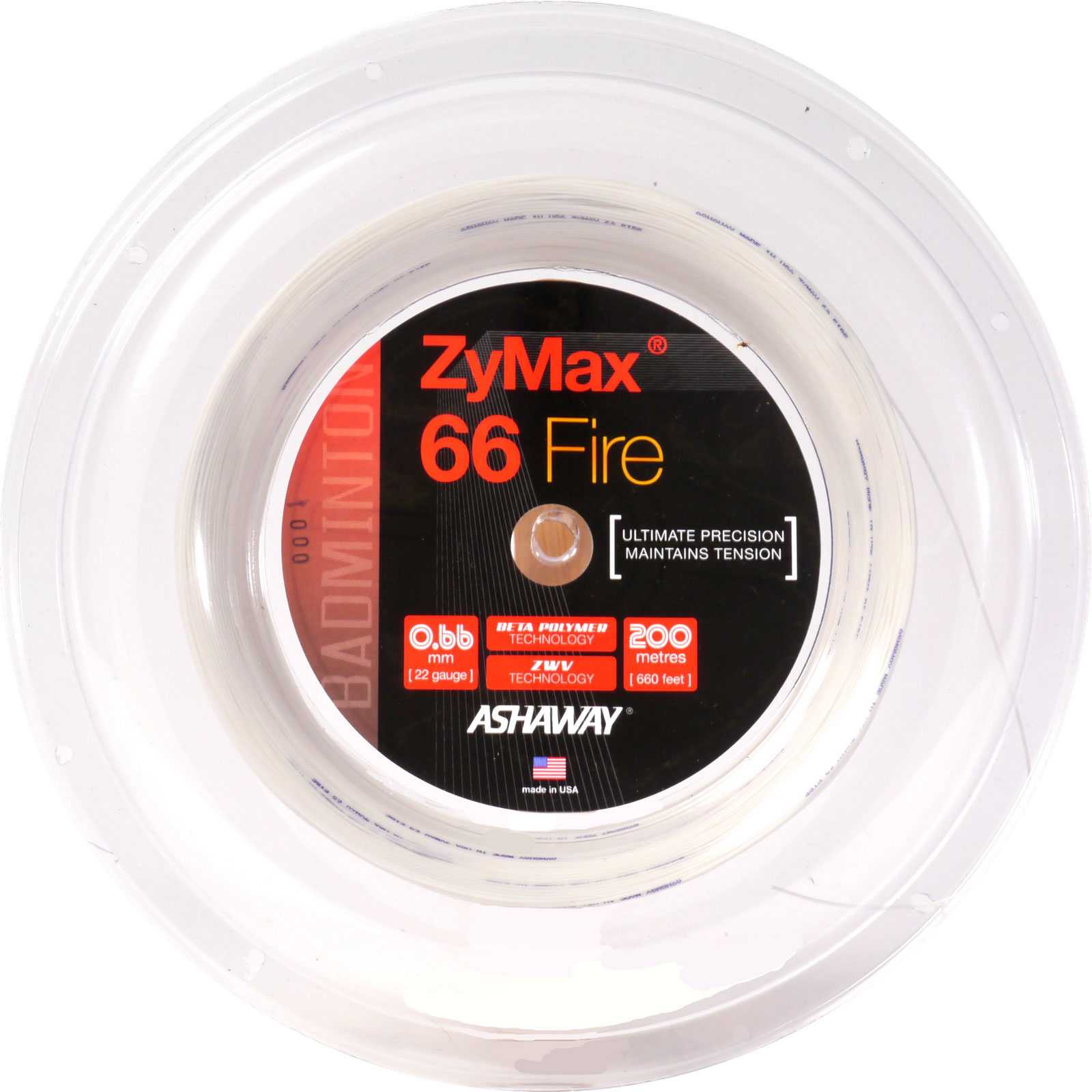 ASHAWAY Zymax 66 Fire Power - Weiss - 200m